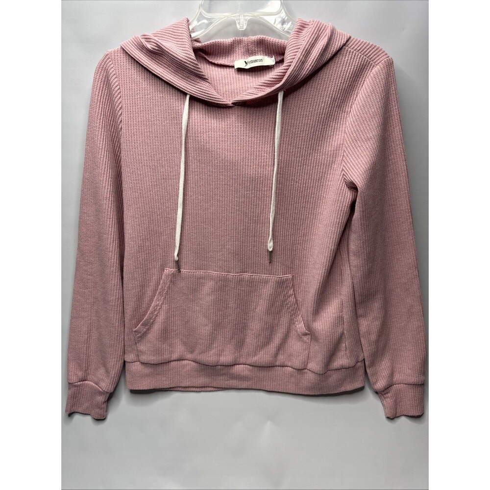 Yidarton Pink Waffle Pattern Pullover Activewear Hoodie Women’s Small
